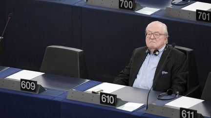 L'ancien député frontiste Jean-Marie Le Pen, le 19 mai 2015 au Parlement européen, à Strasbourg. (FREDERICK FLORIN / AFP)