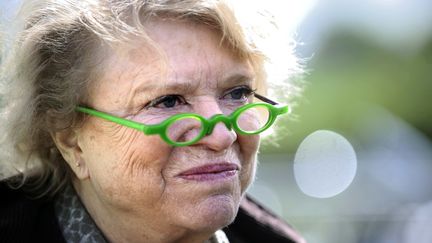 L'eurod&eacute;put&eacute;e EELV Eva Joly lors d'une manifestation &agrave; Notre-Dame-des-Landes, le 11 mai 2013, pr&egrave;s de Nantes. (JEAN-SEBASTIEN EVRARD / AFP)