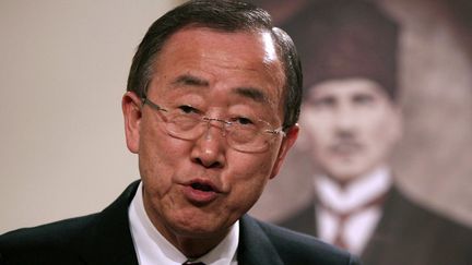 Le secr&eacute;taire g&eacute;n&eacute;ral de l'ONU, Ban Ki-moon, &agrave; Ankara (Turquie), le 7 d&eacute;cembre 2012. (ADEM ALTAN / AFP)