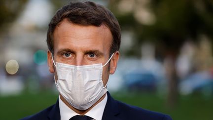 Emmanuel Macron, 23 octobre 2020. (LUDOVIC MARIN / AFP)