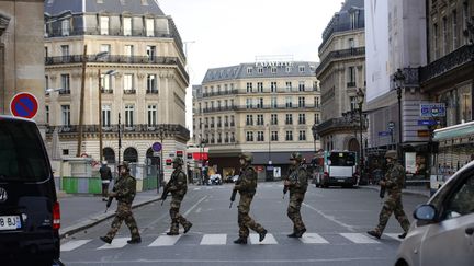 &nbsp; (Patrouille de militaires dans le 9eme arrondissement de Paris. © Maxppp)