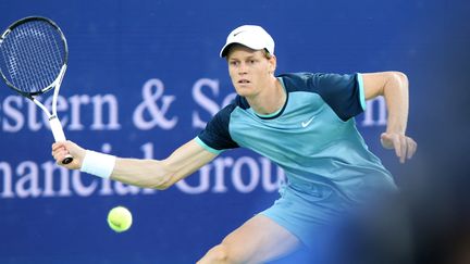 L'Italien Jannik Sinner lors de son match pour le titre face à l'Américain Frances Tiafoe, au Masters 1000 de Cincinnati (Ohio). (MAXPPP)