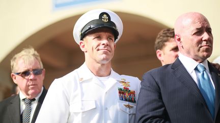 Le soldat Edward Gallagher, le 2 juillet 2019 à San Diego (Etats-Unis). (SANDY HUFFAKER / GETTY IMAGES NORTH AMERICA / AFP)