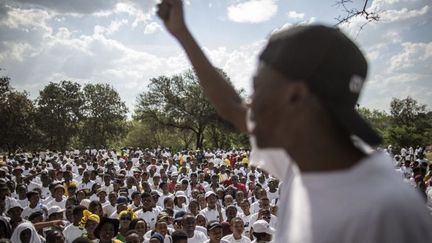 Manifestation d'étudiants noirs en Afrique du Sud. (MARCO LONGARI / AFP)