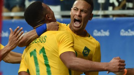 La joie du capitaine brésilien Neymar (NELSON ALMEIDA / AFP)