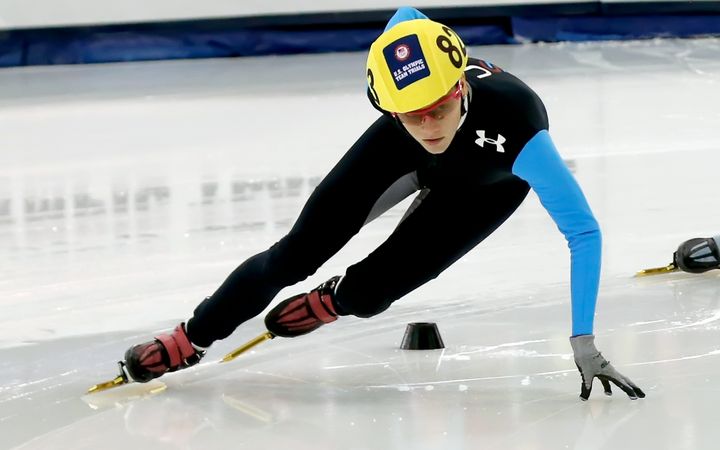 La patineuse de vitesse am&eacute;ricaine Emily Scott lors des qualifications olympiques &agrave; Salt Lake City (Etats-Unis), le 5 janvier 2014.&nbsp; (USA TODAY SPORTS / REUTERS)