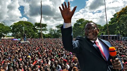 Lazarus Chakwera en campagne à Lilongwe, capitale du Malawi, le 4 février 2020. (ELDSON CHAGARA / X01723)