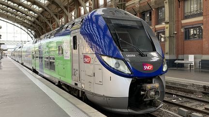 Un train régional SNCF en gare de Lille-Flandres. (ERIC TURPIN / FRANCE-BLEU NORD)