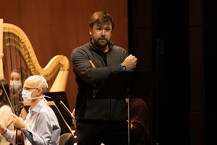 L'Orchestre de l'Opéra de Paris sous la direction de Philippe Jordan, pendant les répétitions de "L'or du Rhin" de Wagner le&nbsp;23 novembre&nbsp;2020. (ELISA HABERER)