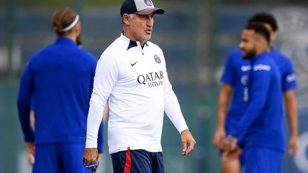 L'entraîneur du PSG, Christophe Galtier, le 5 septembre 2022, à Saint-Germain-en-Laye (Yvelines).&nbsp; (FRANCK FIFE / AFP)