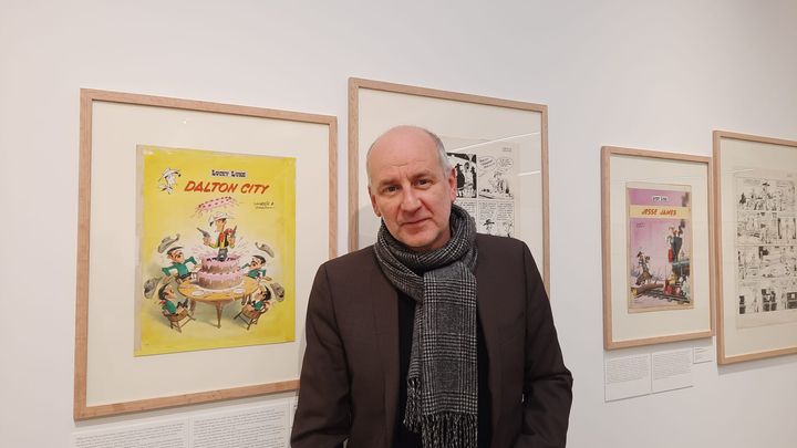 Le dessinateur Blutch a signé le nouvel album de Lucky Luke, "Les Indomptés", en librairie depuis le 1er décembre 2023. (ANNE CHEPEAU)