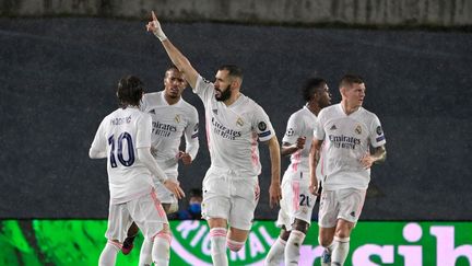 Karim Benzema (Real Madrid) contre Chelsea, le 27 avril 2021.&nbsp; (JAVIER SORIANO / AFP)