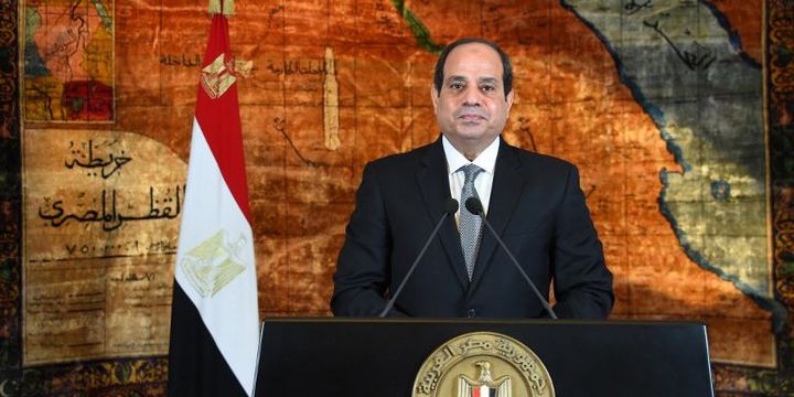 Le président égyptien Abdel Fattah al-Sissi (ici lors d'un discours en juin 2016) risque gros en engageant les réformes envisagées. (HO / EGYPTIAN PRESIDENCY / AFP)