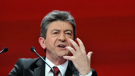 Jean-Luc M&eacute;lenchon lors d'un meeting &agrave; Limoges, le 4 avril 2012.&nbsp; (STEPHANE LEFEVRE / MAXPPP)