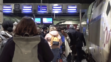 Le préavis de grève à la SNCF a débuté dans la soirée du mercredi 18 janvier. Plusieurs dizaines de trains ont été supprimés. Face à la paralysie des transports du quotidien prévue jeudi, les Français s'adaptent. (FRANCEINFO)