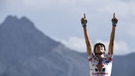 Warren Barguil a remporté la 18e étape du Tour de France en plus d'assurer son maillot à pois.  (PHILIPPE LOPEZ / AFP)