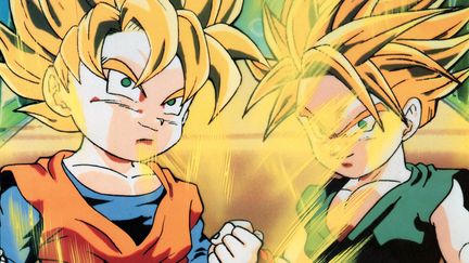 San Goten (&agrave; gauche), le fils de San Goku, et Trunk (&agrave; droite), le fils de V&eacute;g&eacute;ta, deux des h&eacute;ros de la saga Dragon Ball. (RONALDGRANT / MARY EVANS / SIPA)