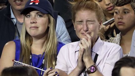 Les supporters de Hillary Clinton pendant la soirée électorale. (MATT ROURKE / AP / SIPA)