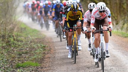 Le coureur suisse Michael Schär (AG2R - Citroën) lors de Gand-Wevelgem le 28 mars 2021. (POOL VINCENT KALUT / BELGA MAG)