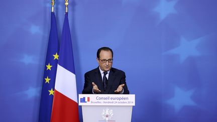 &nbsp; (François Hollande, ce vendredi soir, lors de la conférence de presse de clôture du sommet européen © REUTERS/Francois Lenoir)