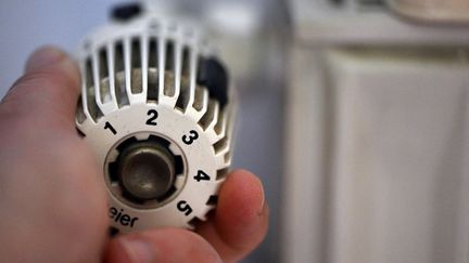 Une personne règle le thermostat de son radiateur. (INA FASSBENDER / AFP)