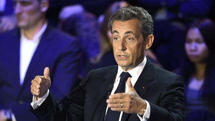 Nicolas Sarkozy, lors du débat de la primaire à droite, jeudi 3 novembre 2016, dans la salle Wagram à Paris. (ERIC FEFERBERG / AFP)