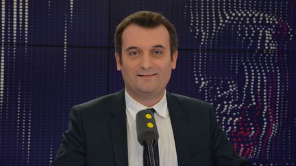 Florian Philippot était l'invité de franceinfo. (RADIO FRANCE / JEAN-CHRISTOPHE BOURDILLAT)