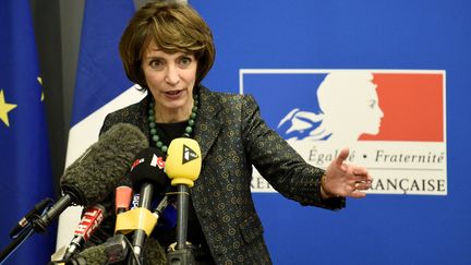 Marisol Touraine donne une conférence de presse, le 15 janvier 2016, à Rennes (Ille-et-Vilaine). (DAMIEN MEYER / AFP)