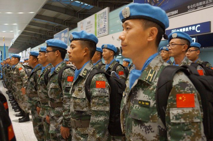 Casques bleus chinois pour le Mali dans le cadre de la Minusma, mission des Nations Unies au Mali. (AFP/ Nang Gongaq/Imaginechina)