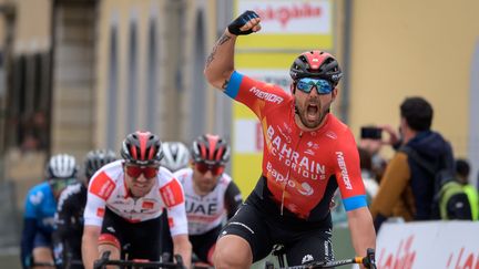 &nbsp;Sonny Colbrelli a remporté la 2e étape du Tour de Romandie. (FABRICE COFFRINI / AFP)