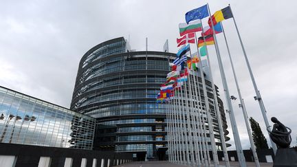 Le Parlement europ&eacute;en &agrave; Strasbourg, le 12 octobre 2012. L'assembl&eacute;e a trouv&eacute; avec&nbsp;la pr&eacute;sidence irlandaise de l'Union europ&eacute;enne un accord pour limiter les bonus des banquiers, le 28 f&eacute;vrier 2013. (FREDERICK FLORIN / AFP)