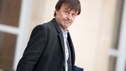 Le ministre de la Transition écologique, Nicolas Hulot, quitte l'Elysée, le 17 janvier 2018. (PDN/SIPA)