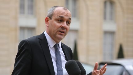 Laurent Berger s'exprime devant l'Elysée, à Paris, le 10 décembre 2018. (LUDOVIC MARIN / AFP)