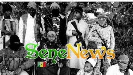 Des djihadistes sénégalais s'affichent avec leurs armes sur le site SeneNews. Certains d'entre eux n'hésitent pas à appeler à la guerre sainte dans leur pays.  (Capture d&#039;écran du site SeneNews)