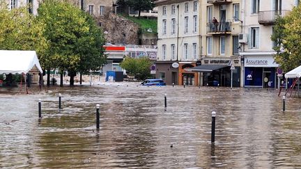 Le centre ville d'Annnonay en Ardèche, 17 octobre 2024. (BARBARA BAGLIN / MAXPPP)