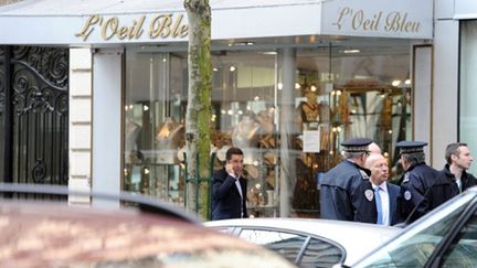 La bijouterie du XVIe arrondissement où un commerçant a été blessé par balles. (AFP/Miguel Medina)