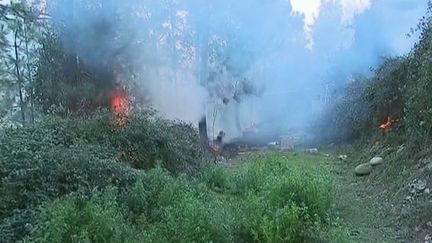 Un incendie sévit en Corse mardi 4 février. L’île de beauté est en alerte orange aux vents violents depuis la matinée. (France 3)