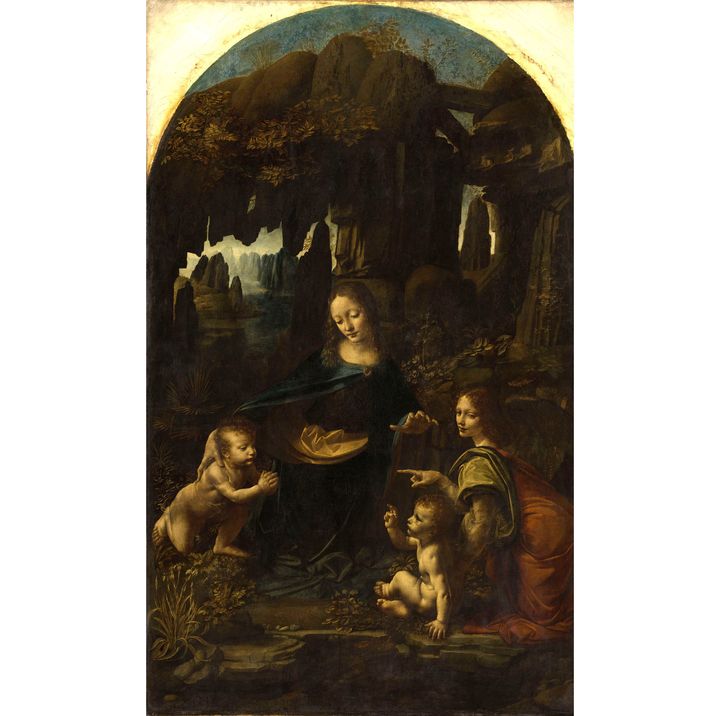 Léonard de Vinci, "Vierge à l’Enfant avec saint Jean Baptiste et un ange", dite "La Vierge aux rochers", vers 1483-1494. &nbsp;Paris, musée du Louvre,département des Peintures (© RMNGrand Palais (musée du Louvre) / Michel Urtado)