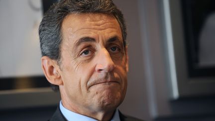 Le président des Républicains, Nicolas Sarkozy, dans un restaurant de Saint-Maur (Indre), le 24 mars 2016. (GUILLAUME SOUVANT / AFP)