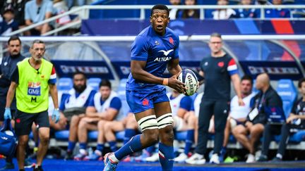 Cameron Woki lors du match face à l'Australie, le 27 août 2023 au Stade de France. (MATTHIEU MIRVILLE / AFP)