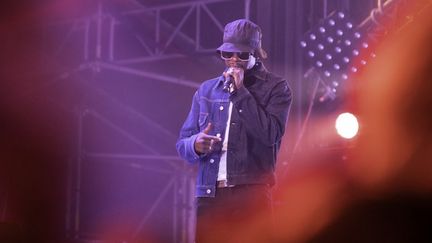 Le rappeur Josman à la Fête de l'Humanité, à Paris, le 10 septembre 2021. (CLAIRE SERIE / HANS LUCAS / AFP)