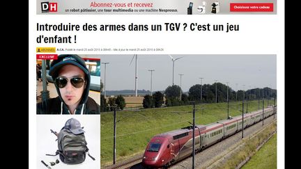 Capture d'&eacute;cran de l'article de "La derni&egrave;re heure" sur la s&eacute;curit&eacute; dans le TGV entre Bruxelles (Belgique) et Lille. (LA DERNIERE HEURE)