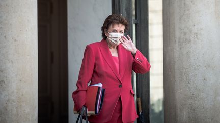 La ministre de la Culture Roselyne Bachelot à la fin du Conseil des Ministres le 25 août 2021.&nbsp; (ARTHUR NICHOLAS ORCHARD / HANS LUCAS)