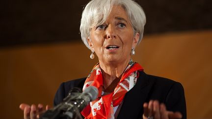 Christine Lagarde, directrice du FMI, le 20 d&eacute;cembre 2011 &agrave; Lagos, au Nigeria.&nbsp; (STEPHEN JAFFE / AFP)