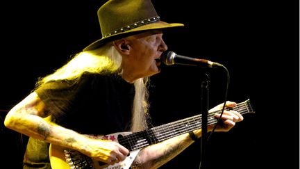 &nbsp; (Johnny Winter au Festival de Jazz de San Javier, à Murcia en Espagne, en juillet 2008. © MaxPPP / J.F Moreno)