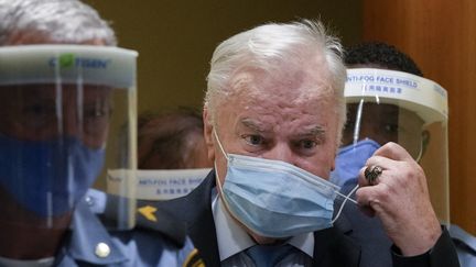 L'ancien général serbe&nbsp;Ratko Mladic&nbsp;le&nbsp;8 juin 2021 à la perpétuité par la justice internationale. (PETER DEJONG / AFP)