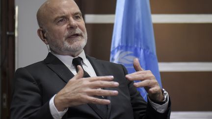 Michel Forst,&nbsp;rapporteur&nbsp;spécial sur la situation des défenseurs des droits de l'Homme à l'ONU, le 3 décembre 2018.&nbsp; (RAUL ARBOLEDA / AFP)