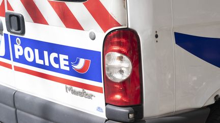 Un véhicule de police, place de la République, à Paris, le 14 avril 2024. (FIORA GARENZI / HANS LUCAS / AFP)