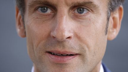 Le président de la République, Emmanuel Macron,&nbsp;lors d'un déplacement à Ljubljana (Slovénie), le 6 octobre 2021. (LUDOVIC MARIN / AFP)