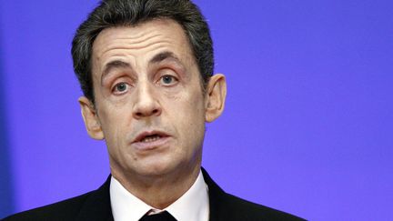 Nicolas Sarkozy, &agrave; Paris, le 12 d&eacute;cembre 2011. (JACKY NAEGELEN / POOL / AFP)
